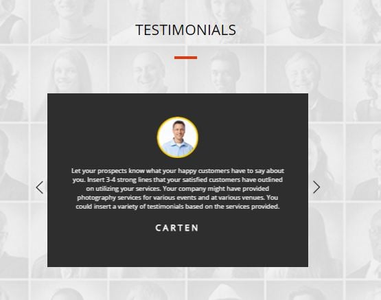 testimonials in landing page